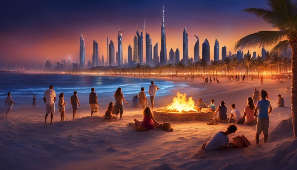 dubai beach activities at night